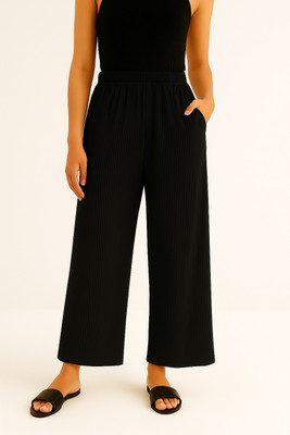 Sample Regular Fit Women Black Trousers