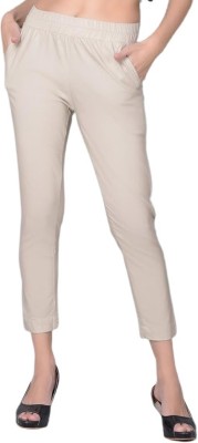 Comfort Lady Regular Fit Women Beige Trousers