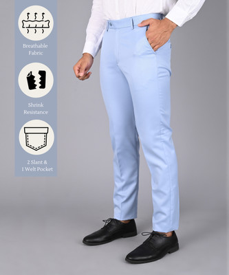 MANCREW Regular Fit Men Light Blue Trousers
