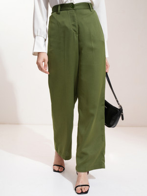 Tokyo Talkies Regular Fit Women Green Trousers