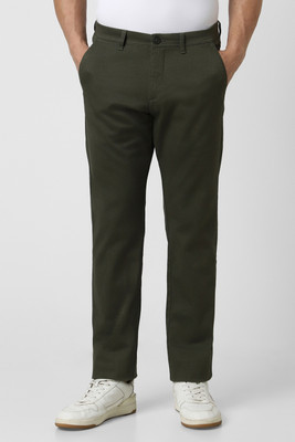 PETER ENGLAND Slim Fit Men Green Trousers