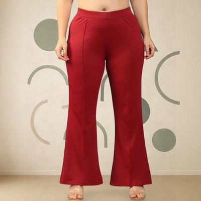 Anitafashion Comfort Fit, Regular Fit Women Maroon Trousers