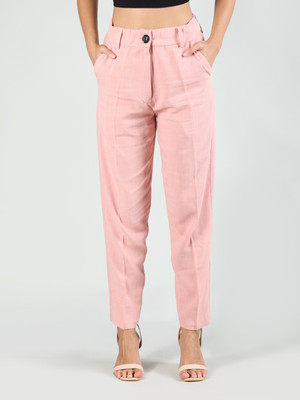 DLANXA Regular Fit Women Pink Trousers