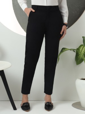 fithub Tapered Women Black Trousers