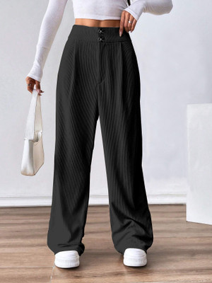Rajovati Loose Fit Women Black Trousers