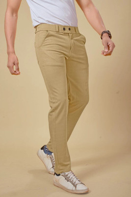 Marmic Fab Comfort Fit Men Khaki Trousers