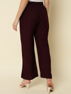 thread plus Relaxed Women Red Trousers