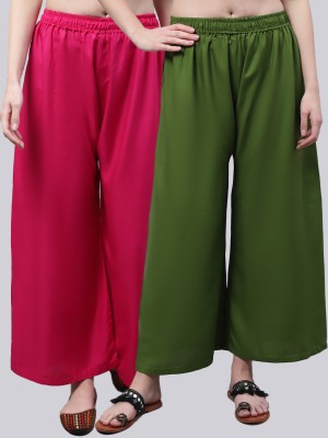 VALLES365 by S.c. Flared Women Pink, Green Trousers