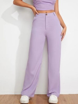 KASHIAN Flared Women Purple Trousers