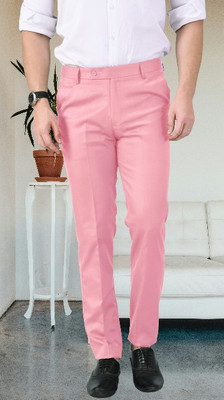 AD & AV Regular Fit Men Pink Trousers