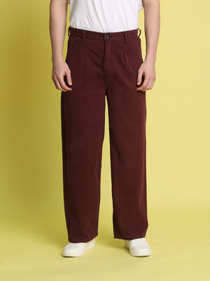 Bene Kleed Loose Fit Men Maroon Trousers