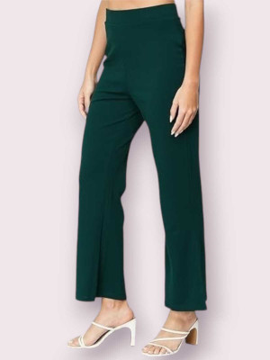HouseOfCommon Regular Fit Women Dark Green Trousers