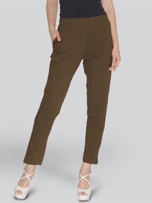 Lyra Slim Fit Women Brown Trousers