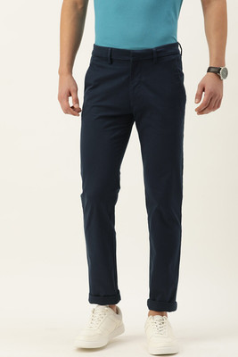 PETER ENGLAND Slim Fit Men Dark Blue Trousers