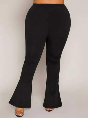 NEXT ONE Flared Women Black Trousers