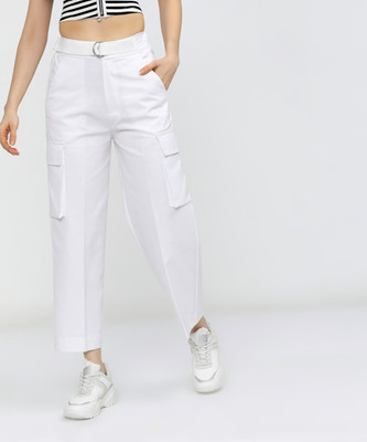 Tokyo Talkies Regular Fit Women White Trousers