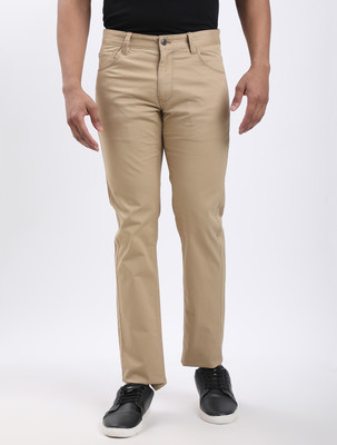 INDIAN TERRAIN Slim Fit Men Khaki Trousers