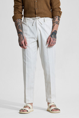 Snitch Regular Fit Men White Trousers