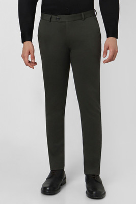 PETER ENGLAND Slim Fit Men Green Trousers