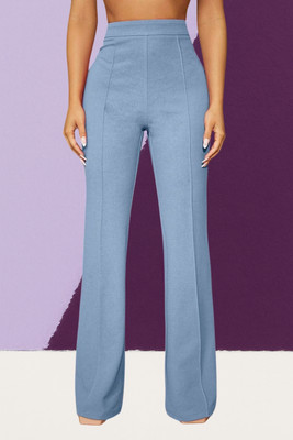 AKOTTY Comfort Fit, Regular Fit Women Light Blue Trousers