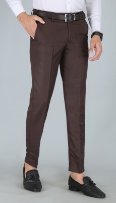 Kurus Regular Fit Men Brown Trousers