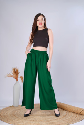 Vivika Flared Women Dark Green Trousers