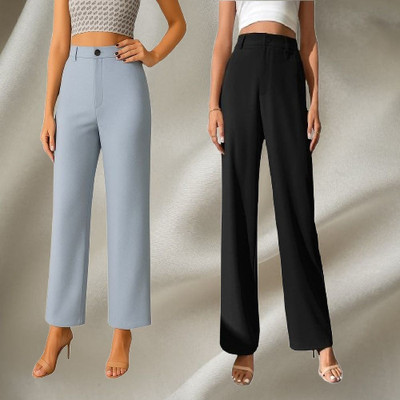 KARIMA INETERNATIONAL Loose Fit Women Maroon, Black Trousers