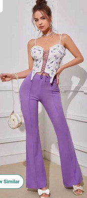 L Fashion Jeans Regular Fit Women Purple Trousers
