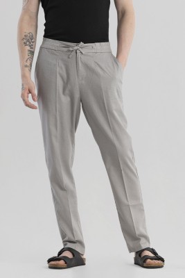 Snitch Slim Fit Men Grey Trousers