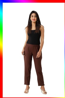 Elfira Regular Fit Women Brown Trousers