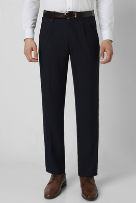 VAN HEUSEN Regular Fit Men Dark Blue Trousers