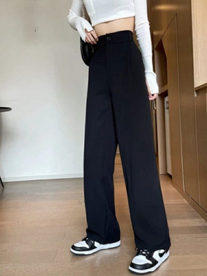 Broadstar Loose Fit Women Black Trousers