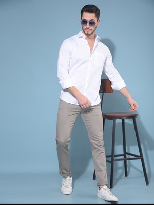 CRIMSOUNE CLUB Slim Fit Men Grey Trousers