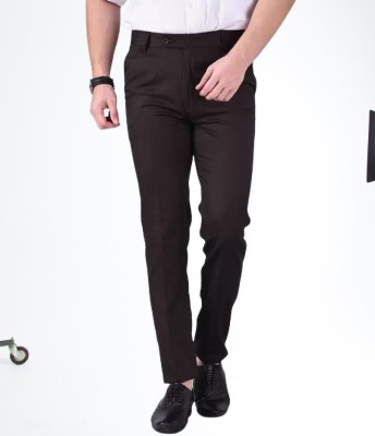 Kurus Slim Fit Men Brown Trousers