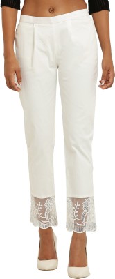 Shopbering Regular Fit Women White Trousers