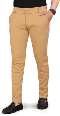 HETANSHVFASHION Slim Fit Men Beige Trousers