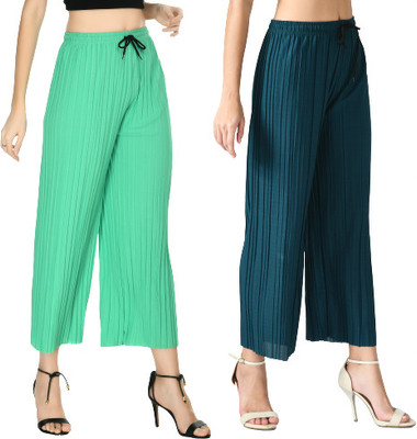 Brainbees Straight Fit Women Light Green, Blue Trousers