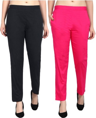 MIXFIT Regular Fit Women Pink, Black Trousers