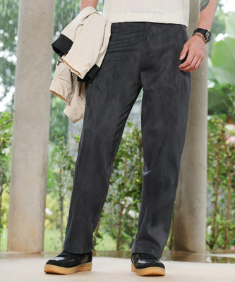 CAMPUS SUTRA Straight Fit Men Black Trousers