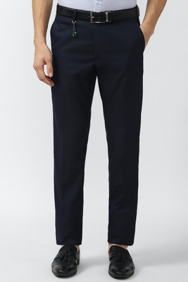 PETER ENGLAND Slim Fit Men Dark Blue Trousers