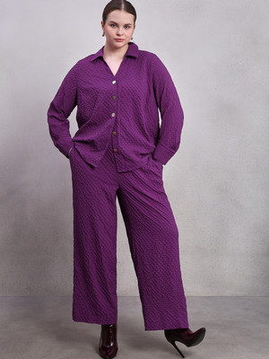 Vero Moda Curve Regular Fit Women Purple Trousers