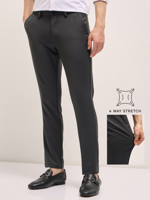 THE BEAR HOUSE Slim Fit Men Grey Trousers
