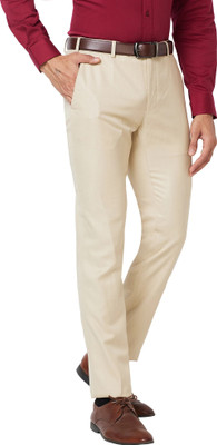 Raymond Slim Fit Men Beige Trousers