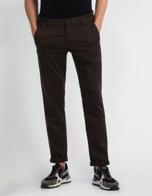 Arrow Sport Slim Fit Men Brown Trousers