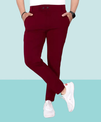 COMBRAIDED Regular Fit Men Red Trousers