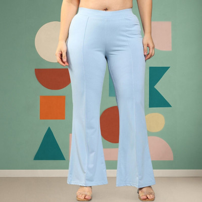 Squadfashion Comfort Fit, Regular Fit Women Light Blue Trousers