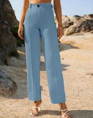 Selvia Regular Fit Women Blue Trousers