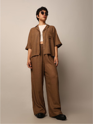 ONLY Loose Fit Women Brown Trousers
