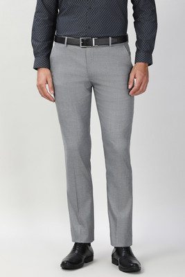 PETER ENGLAND Slim Fit Men Grey Trousers