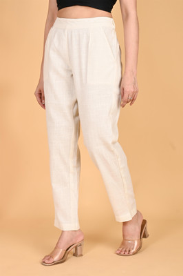 Fiona Straight Fit Women White Trousers